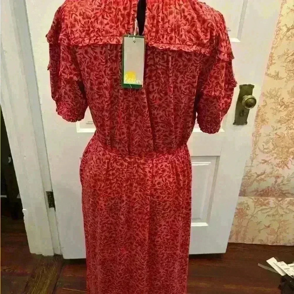 Boden Yoke Detail Jersey Mini Dress Pink Floral Tie Waist NWT size 4P - Picture 5 of 14